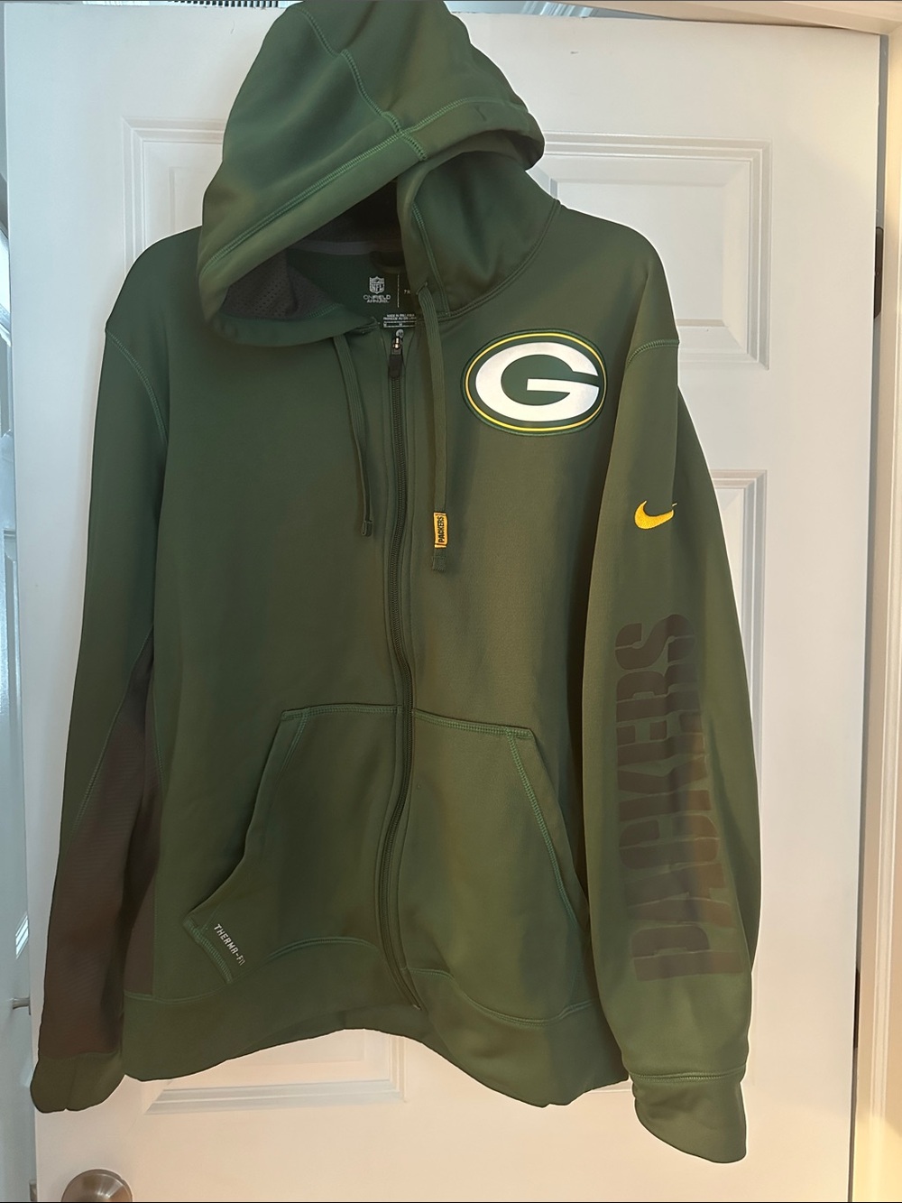 Nike Green Bay Packers 🏈 Therma-Fit NFL Onfield Full Zip Fleece Sweatshirt